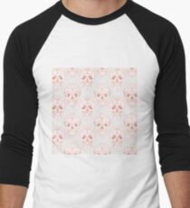 Blushing rose skulls Men's Baseball ¾ T-Shirt