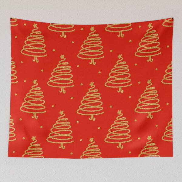 Item preview, Golden Glam Christmas Trees Modern Designs On Red designed and sold by DEC02.