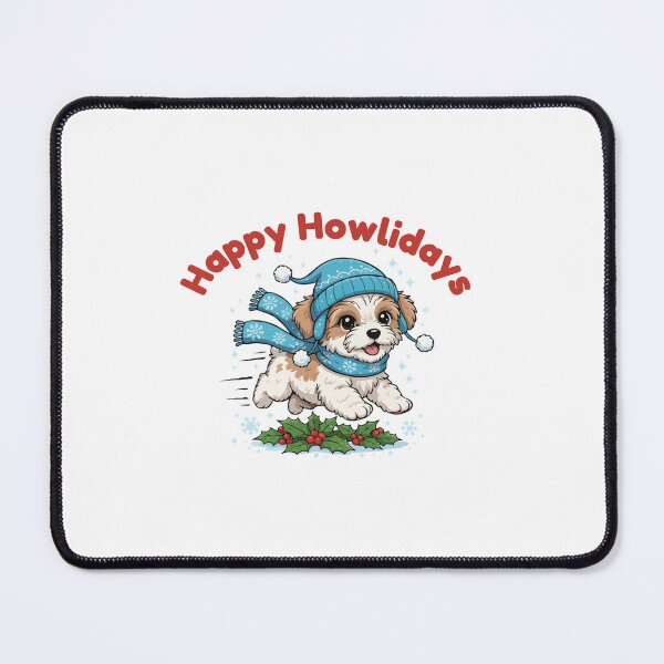 Item preview, Happy Howlidays Zuchon – Cute Christmas Dog in Winter Scarf designed and sold by The Real Life Symphony.