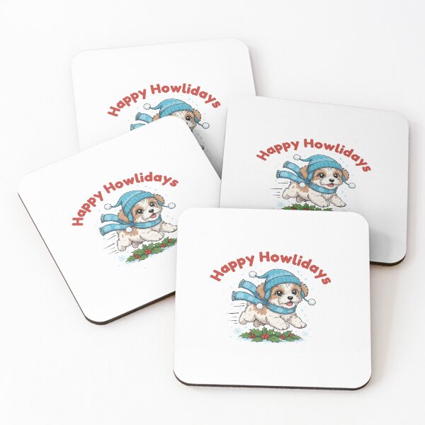 Item preview, Happy Howlidays Zuchon – Cute Christmas Dog in Winter Scarf designed and sold by The Real Life Symphony.