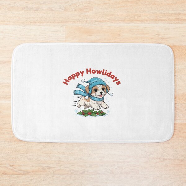 Item preview, Happy Howlidays Zuchon – Cute Christmas Dog in Winter Scarf designed and sold by The Real Life Symphony.