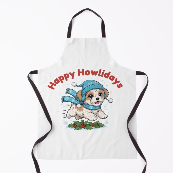 Item preview, Happy Howlidays Zuchon – Cute Christmas Dog in Winter Scarf designed and sold by The Real Life Symphony.