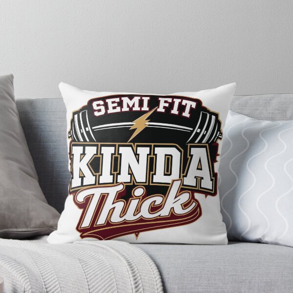 Item preview, Semi Fit Kinda Thick T‑Shirt | Body Positive Gym Tee | Curvy Fitness Retro Typography  designed and sold by GAIDREDA.