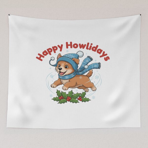 Item preview, Happy Howlidays Carolina Dog – Cute Christmas Dog in Winter Scarf designed and sold by The Real Life Symphony.