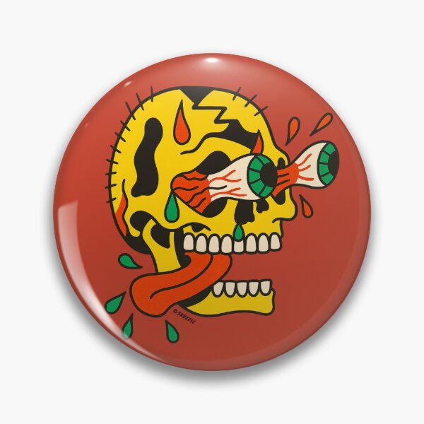 Item preview, Retro Comic Meltdown Skull Sticker designed and sold by Skuzzle.