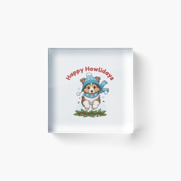 Item preview, ¡Felices fiestas! Collie escocés: adorable perro navideño con bufanda de invierno. designed and sold by The Real Life Symphony.