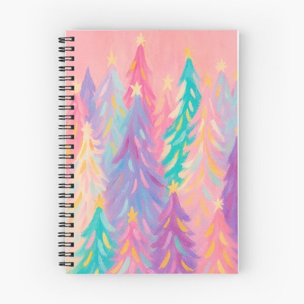 Item preview, Bright and Whimsical Christmas Trees | Pink Christmas Art designed and sold by SpencerReedDes.
