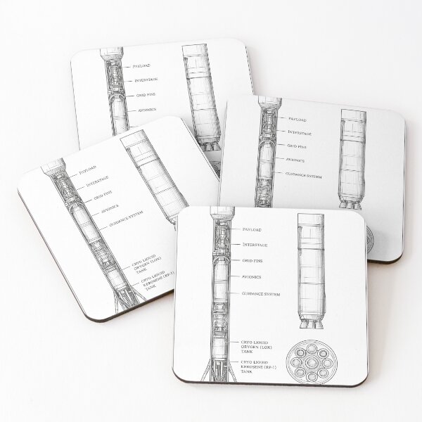 Item preview, Minimalist Space Rocket Blueprint designed and sold by Undergrain.