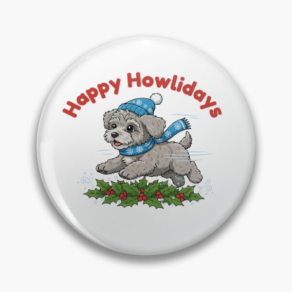 Item preview, Happy Howlidays Pumi – Cute Christmas Dog in Winter Scarf designed and sold by The Real Life Symphony.