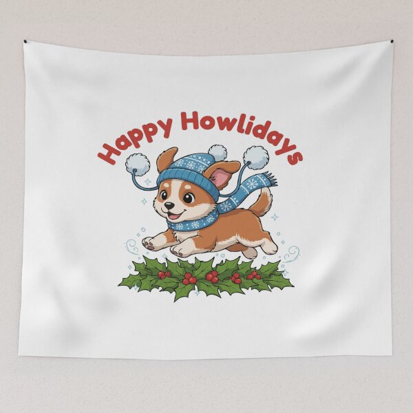 Item preview, Happy Howlidays Africanis – Cute Christmas Dog in Winter Scarf designed and sold by The Real Life Symphony.