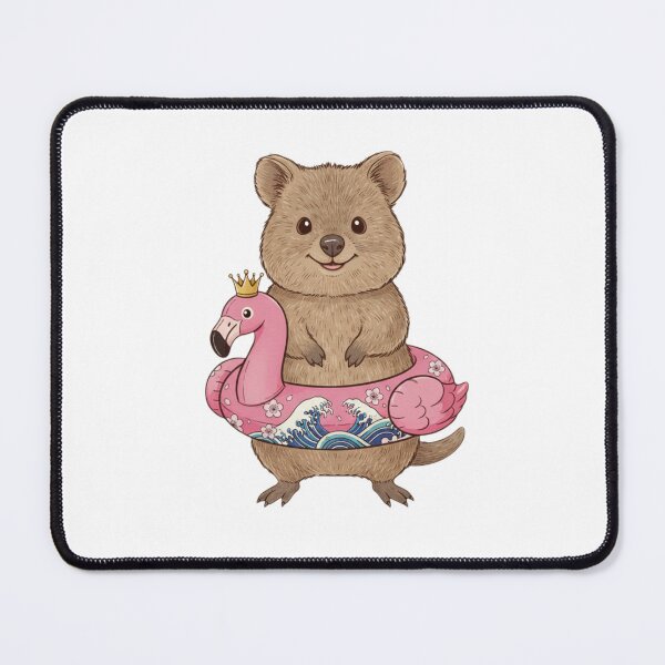 Item preview, Quokka flamingo floatie cute kawaii summer swimming pink designed and sold by CheeseBlueprint.