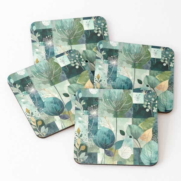 Item preview, Abstract Cubism: Botanical Blue designed and sold by J Marielle Designs.