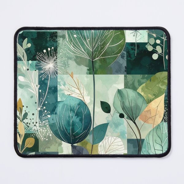 Item preview, Abstract Cubism: Botanical Blue designed and sold by J Marielle Designs.