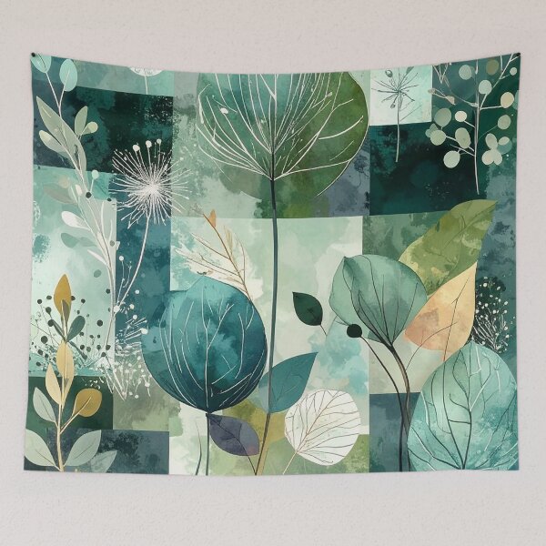 Item preview, Abstract Cubism: Botanical Blue designed and sold by J Marielle Designs.