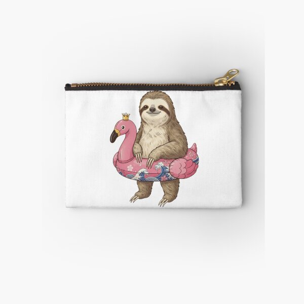 Item preview, Sloth flamingo floatie cute kawaii summer swimming pink designed and sold by CheeseBlueprint.