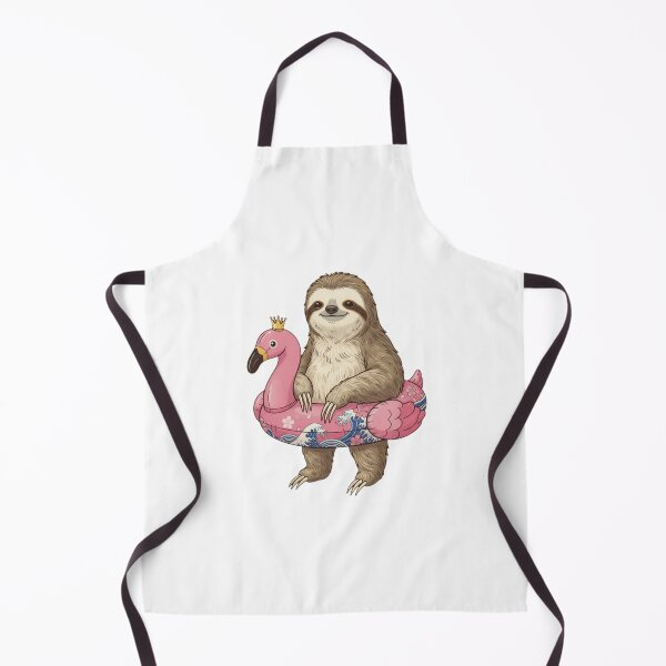 Item preview, Sloth flamingo floatie cute kawaii summer swimming pink designed and sold by CheeseBlueprint.