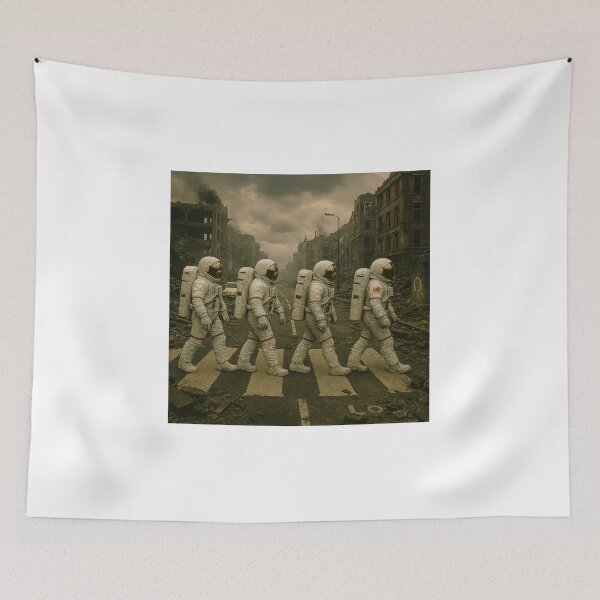 Item preview, Astronauts Crossing Abbey Road, London, England, The Beatles, beatles satire, spoof of the Beatles, record album covers, Apocalypse  designed and sold by Halifaxartguy.