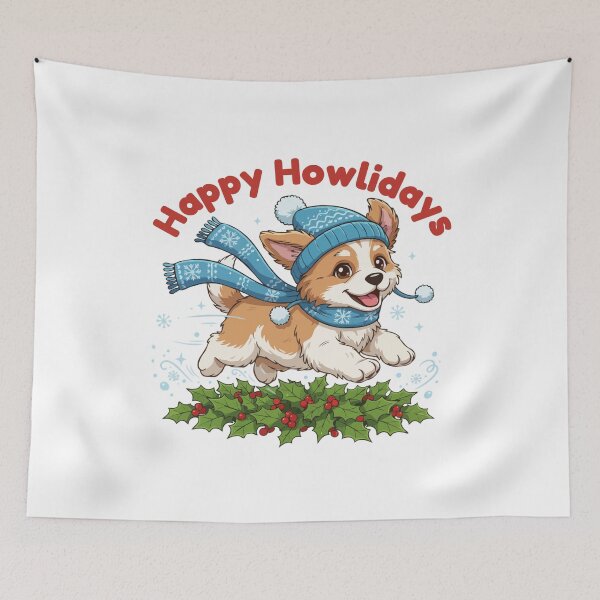 Item preview, Happy Howlidays Aidi – Cute Christmas Dog in Winter Scarf designed and sold by The Real Life Symphony.