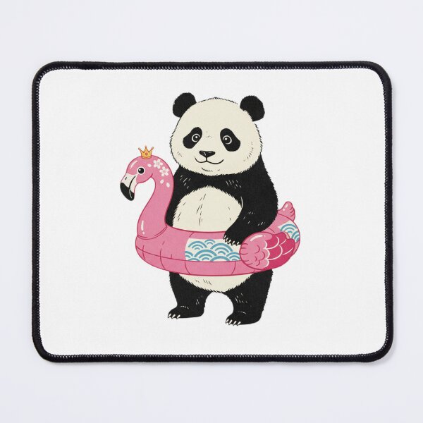 Item preview, Panda flamingo floatie cute kawaii summer swimming pink designed and sold by CheeseBlueprint.
