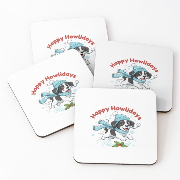 Item preview, Happy Howlidays Springador – Cute Christmas Dog in Winter Scarf designed and sold by The Real Life Symphony.