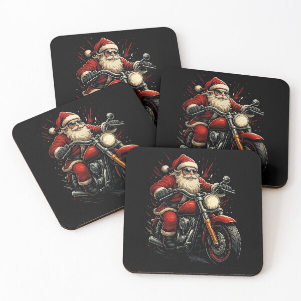 Item preview, Cool Biker Santa Claus on Motorcycle – Funny Christmas Design for Motorcycle Riders, Rebel Santa Holiday Gift Idea designed and sold by BrainBubbleArt.