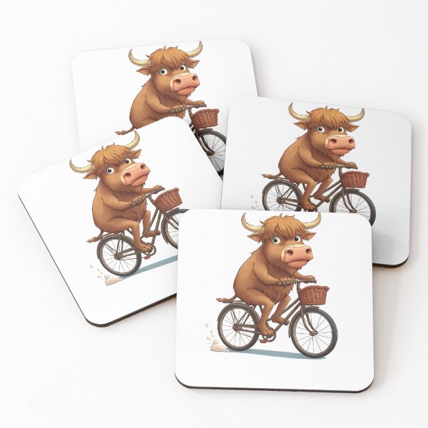 Item preview, Highland Cow on Vintage Bicycle - Cute Scottish Retro Cycling Gift designed and sold by Loom on the Loch.