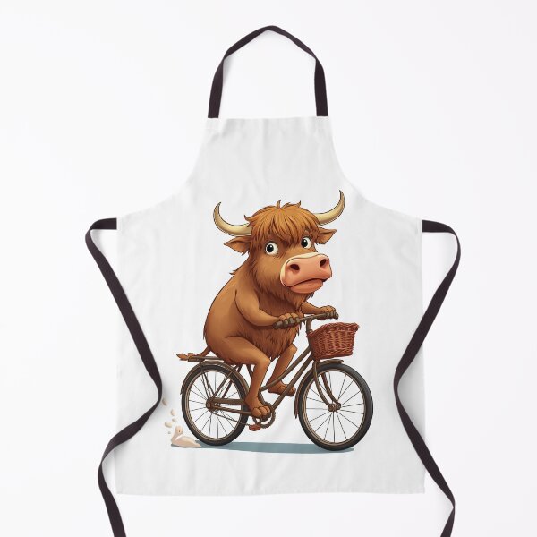 Item preview, Highland Cow on Vintage Bicycle - Cute Scottish Retro Cycling Gift designed and sold by Loom on the Loch.