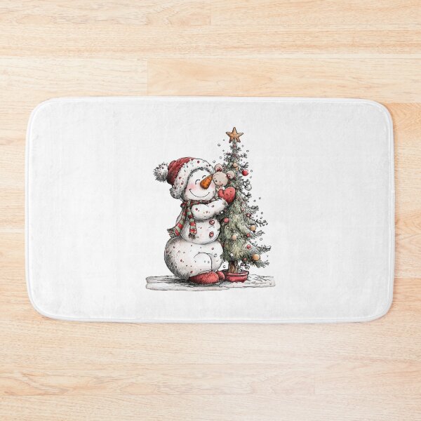 Item preview, Snowman Hug with Mouse and Star-Topped Tree designed and sold by QuietBloom80.
