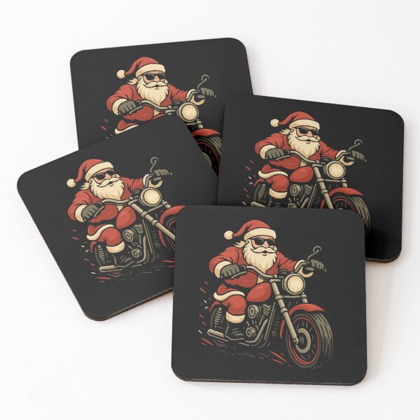 Item preview, Biker Santa Riding Motorcycle – Cool Santa Claus Christmas Design for Bikers, Motorcycle Lovers & Holiday Rebels designed and sold by BrainBubbleArt.