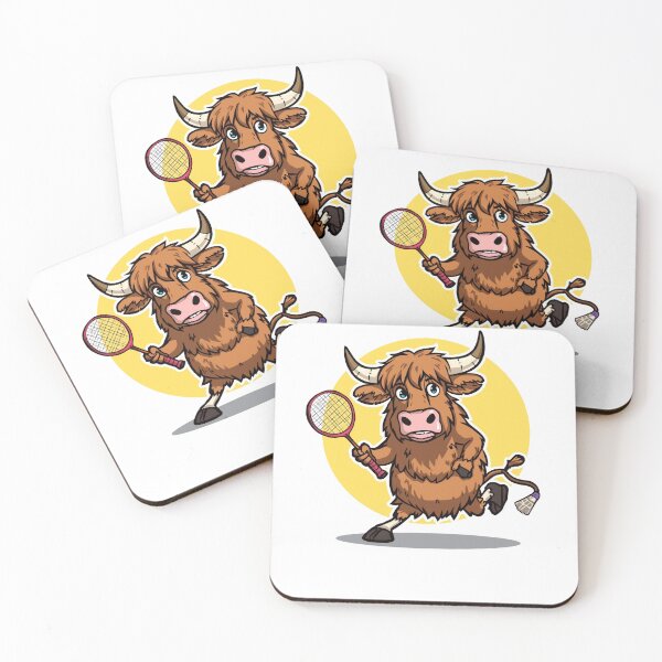 Item preview, Scottish Highland Cow Badminton Racket - Funny Sports Gift Scotland - Badminton Enthusiast Present designed and sold by Loom on the Loch.