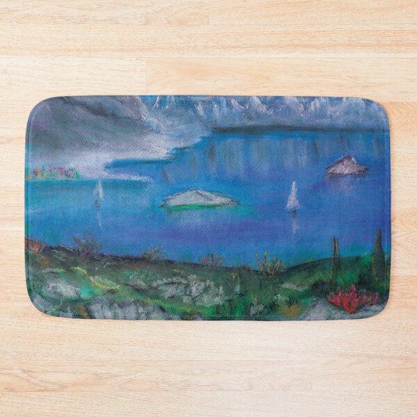 Item preview, Frozen Lake Landscape – Pastel Painting Winter Scenery designed and sold by pineappledizajn.