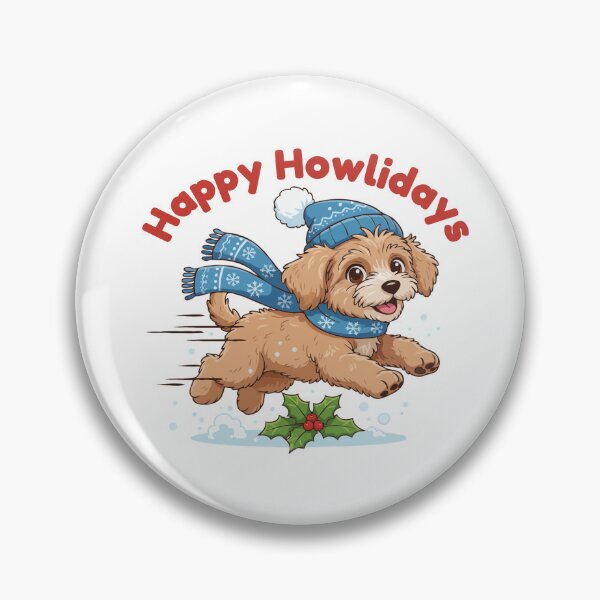 Item preview, Happy Howlidays Whoodle – Cute Christmas Dog in Winter Scarf designed and sold by The Real Life Symphony.