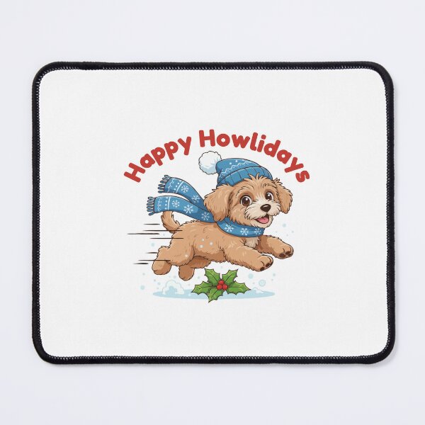 Item preview, Happy Howlidays Whoodle – Cute Christmas Dog in Winter Scarf designed and sold by The Real Life Symphony.