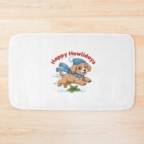 Item preview, Happy Howlidays Whoodle – Cute Christmas Dog in Winter Scarf designed and sold by The Real Life Symphony.