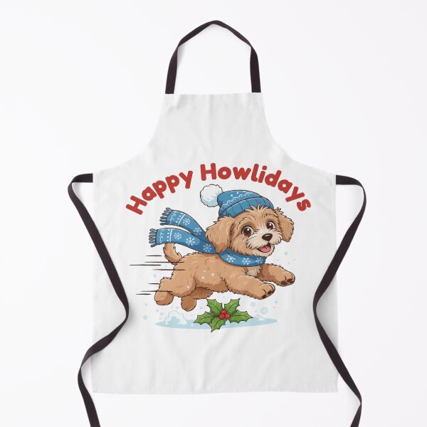 Item preview, Happy Howlidays Whoodle – Cute Christmas Dog in Winter Scarf designed and sold by The Real Life Symphony.
