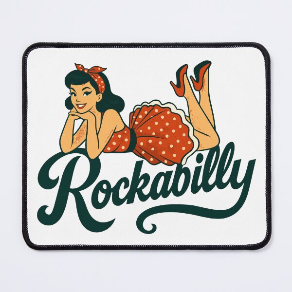 Item preview, Rockabilly pin-up woman 1950s lying down, petticoat, gift designed and sold by Pineapple-Tree.