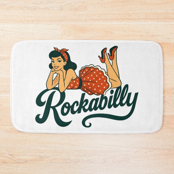 Item preview, Rockabilly pin-up woman 1950s lying down, petticoat, gift designed and sold by Pineapple-Tree.