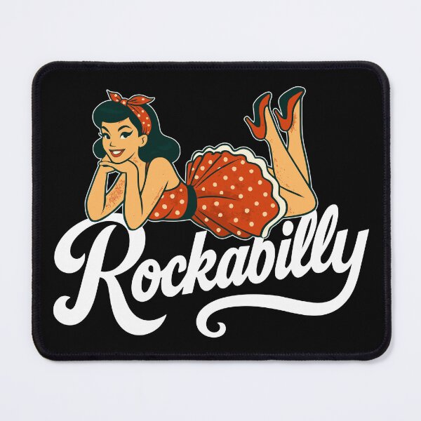 Item preview, Rockabilly pin-up woman 1950s lying down, petticoat, gift designed and sold by Pineapple-Tree.