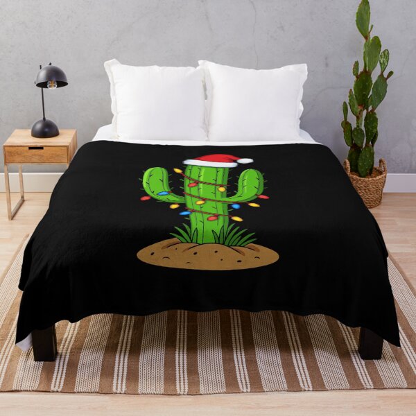 Item preview, Christmas Cactus with Santa Hat & Holiday Lights | Funny Southwestern Christmas Art | Festive Desert Succulent Illustration designed and sold by BrainBubbleArt.