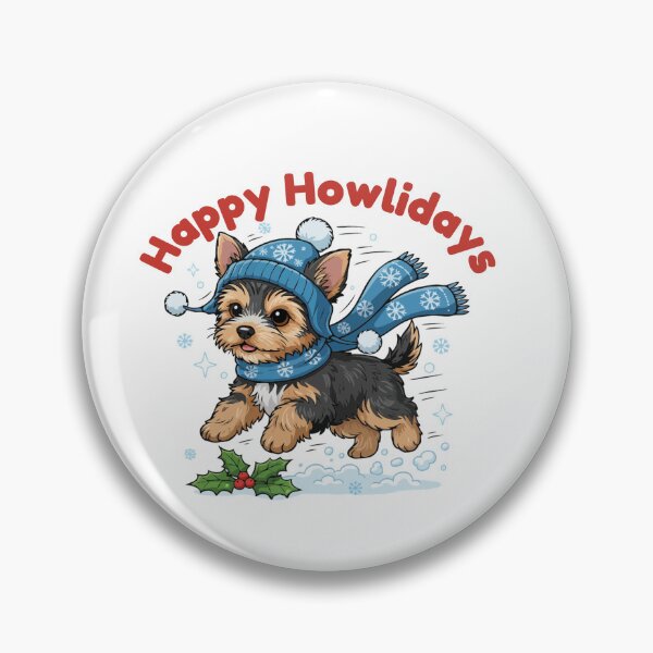 Item preview, Happy Howlidays Yorkiepoo – Cute Christmas Dog in Winter Scarf designed and sold by The Real Life Symphony.