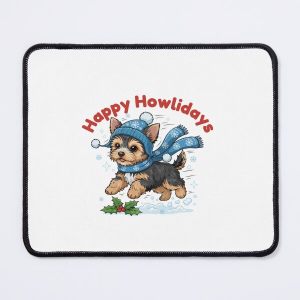 Item preview, Happy Howlidays Yorkiepoo – Cute Christmas Dog in Winter Scarf designed and sold by The Real Life Symphony.