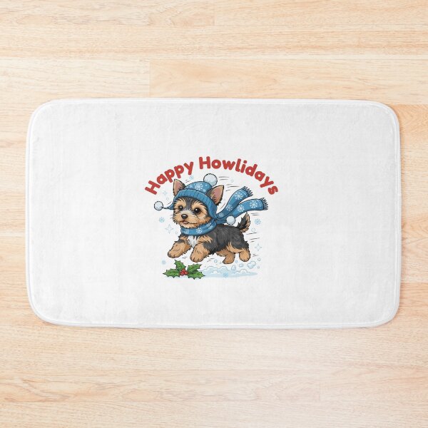 Item preview, Happy Howlidays Yorkiepoo – Cute Christmas Dog in Winter Scarf designed and sold by The Real Life Symphony.
