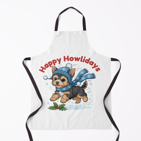 Item preview, Happy Howlidays Yorkiepoo – Cute Christmas Dog in Winter Scarf designed and sold by The Real Life Symphony.