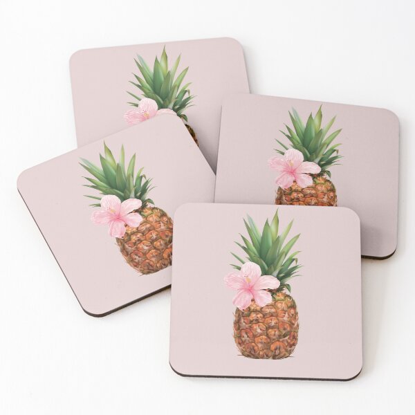 Item preview, Pineapple and Hibiscus – Tropical Fruit and Flower Illustration designed and sold by pineappledizajn.