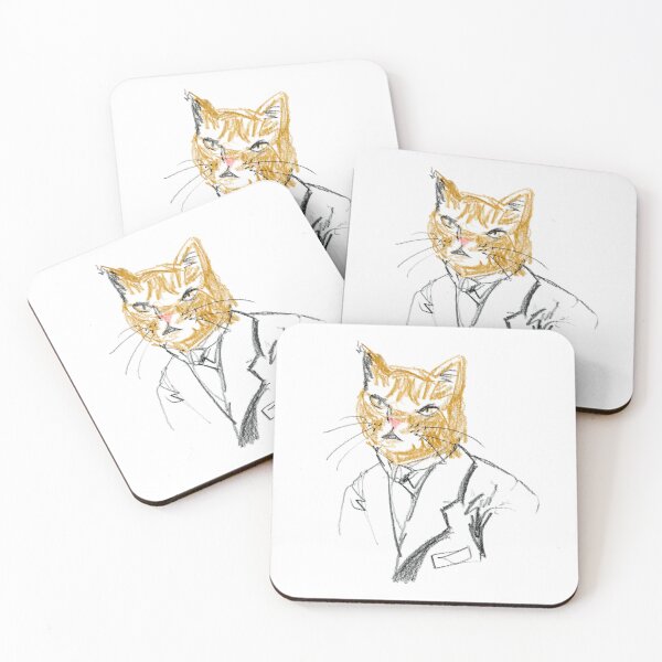 Item preview, Orange cat in suit and tie sketch pastels designed and sold by Suburbansketcher.