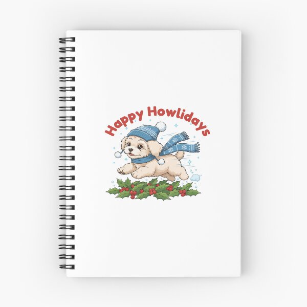 Item preview, Happy Howlidays Poochon – Cute Christmas Dog in Winter Scarf designed and sold by The Real Life Symphony.