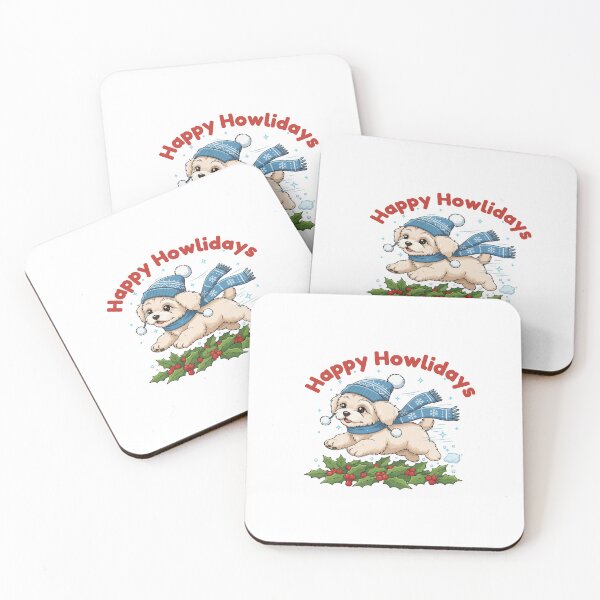 Item preview, Happy Howlidays Poochon – Cute Christmas Dog in Winter Scarf designed and sold by The Real Life Symphony.