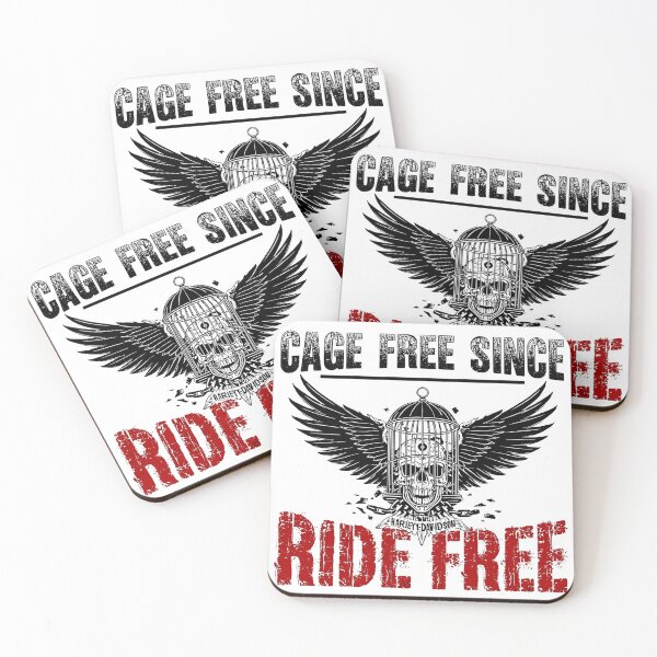 Item preview, Cage Free Since Ride Free - Rebel Motorcycle Broken Chains Eagle Wings designed and sold by MotoRebel.