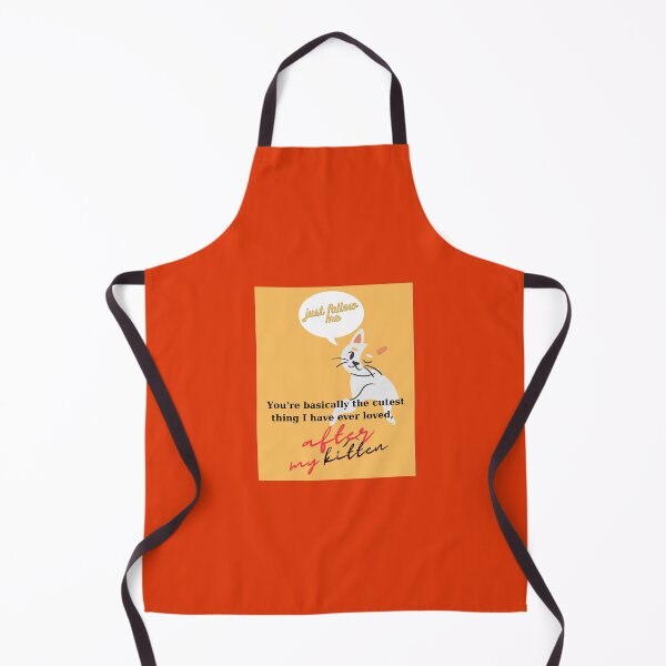 Item preview, grafic design, a white kitten on a yellow background with black text designed and sold by cosmea.
