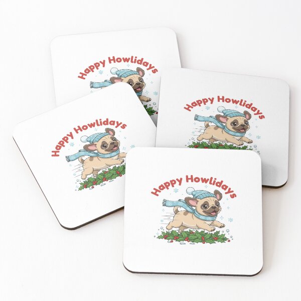 Item preview, Happy Howlidays Puggle – Cute Christmas Dog in Winter Scarf designed and sold by The Real Life Symphony.